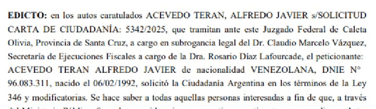 Edicto Judicial Acevedo Teran