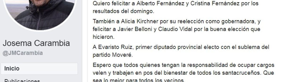 Josema felicia a politico 2019