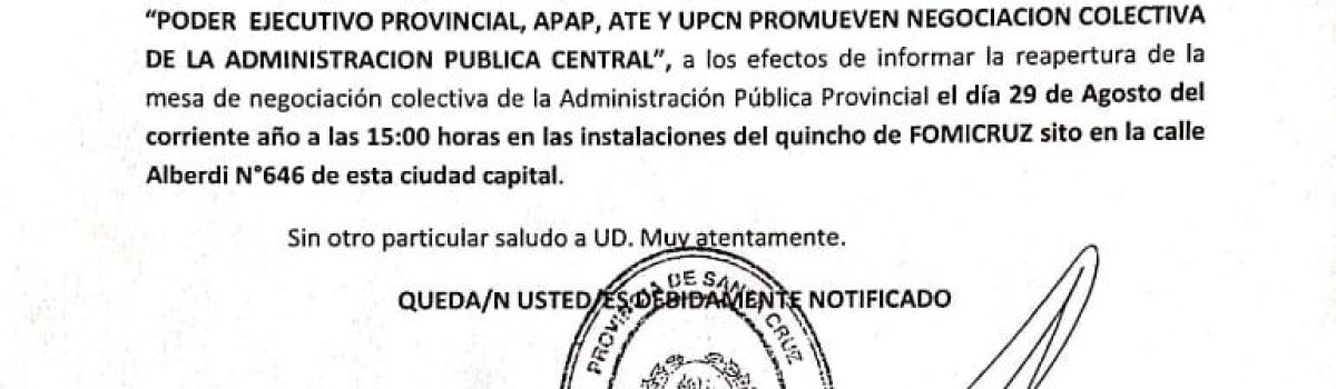 Nota notificacion de paritarias ATE