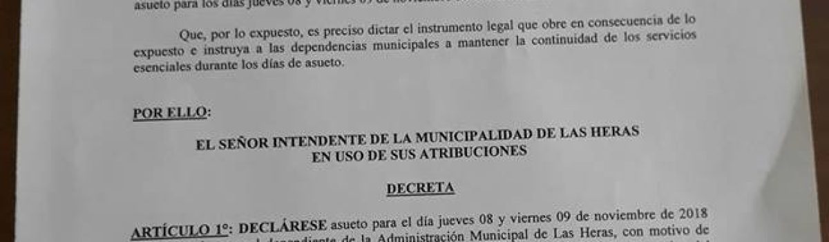 asueto empleado muni decreto 2018