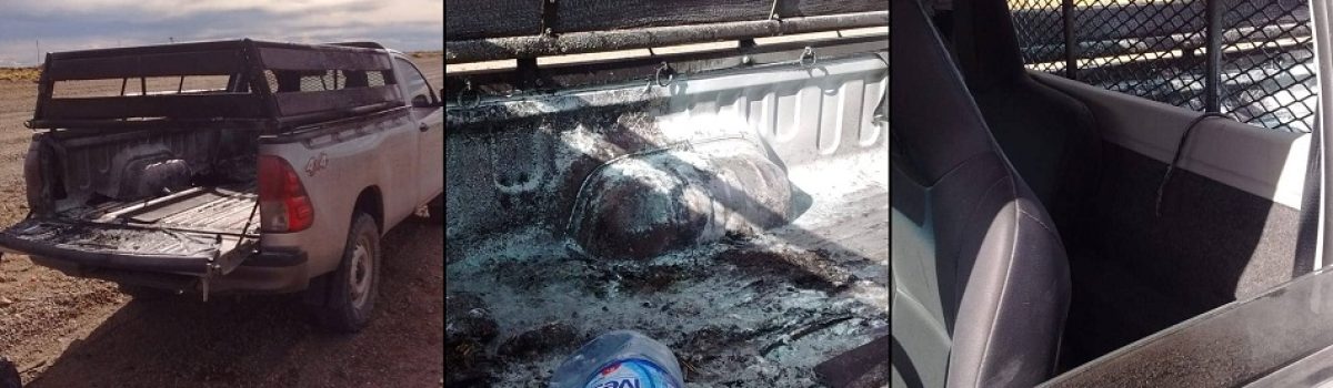 camioneta incendiada x chispa piquetera