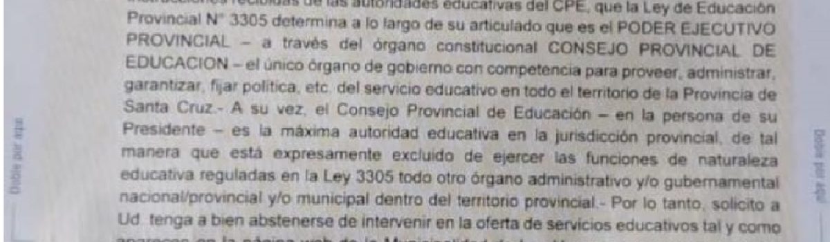 carta documento educaciojn a miunji 2023
