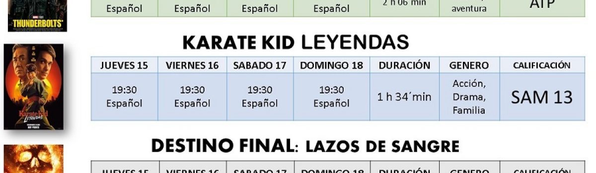 cine del 15 al 18 mayo2025