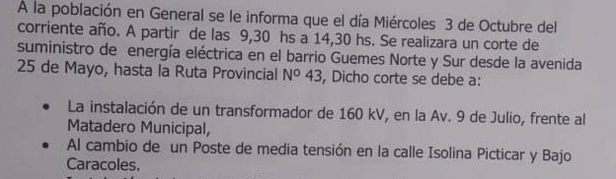 comunicad cort luz gueme 03 10 18 comunicad cort luz gueme 03 10 18