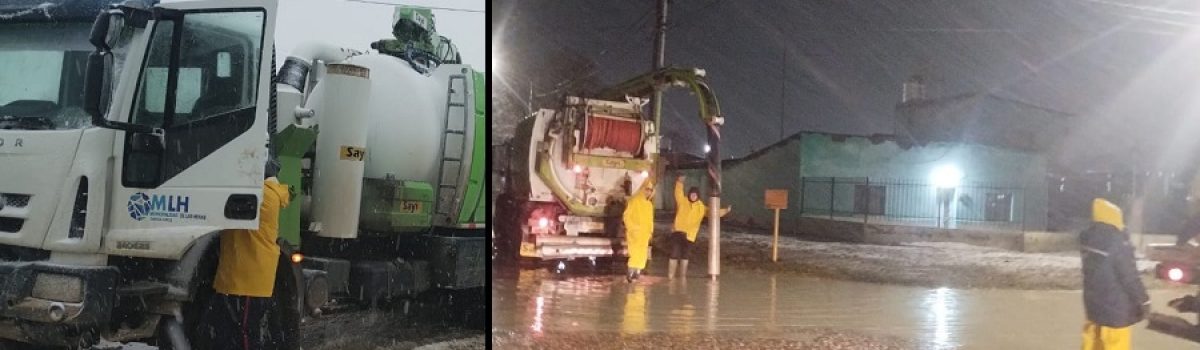 desagote calles agua inundacion barrio camion chupa