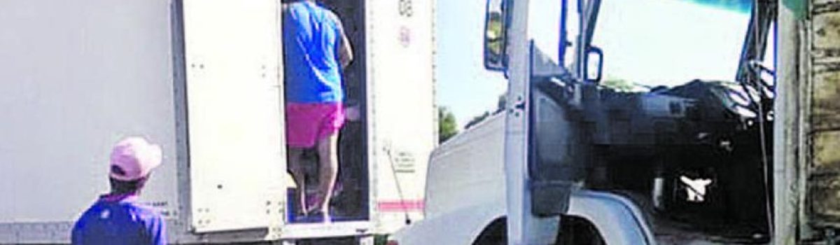 descargando camion proveedores