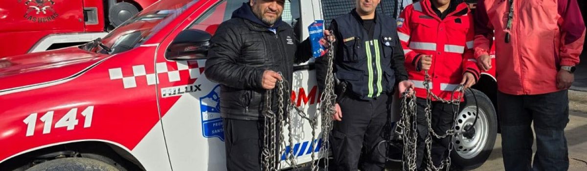 donacion de cadenas a bomberos