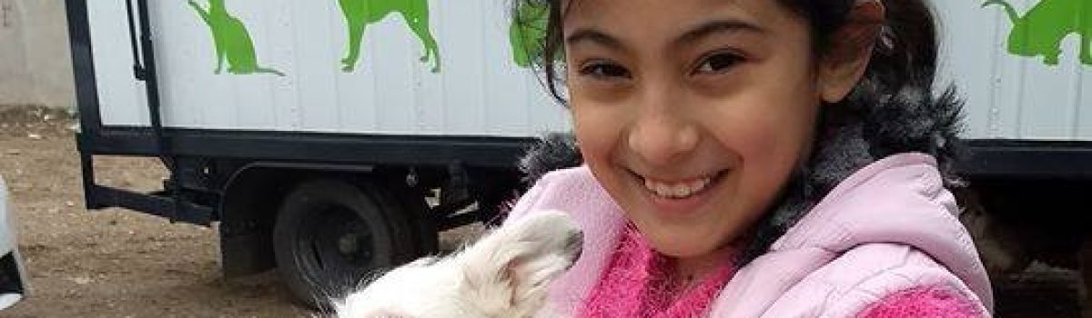 nena con perrito