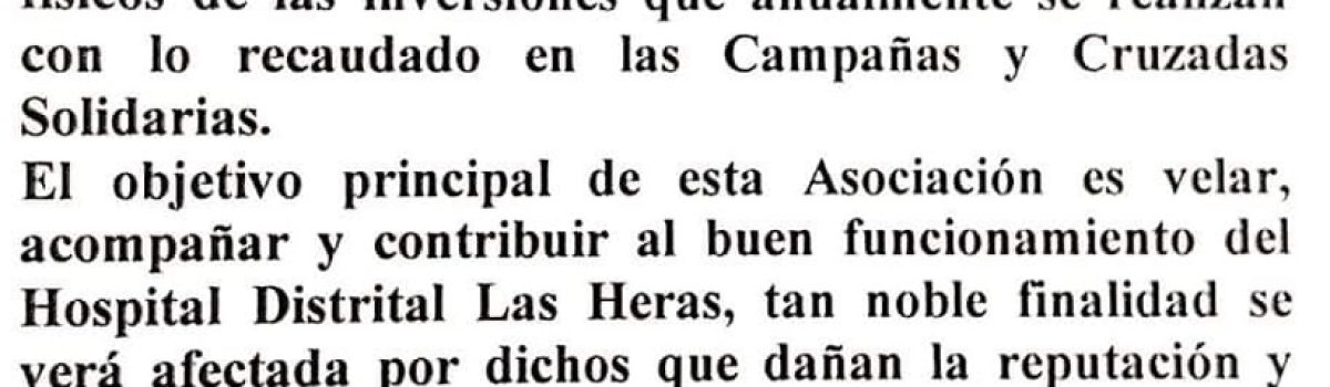 nota cooperadora hospi aclara fondos