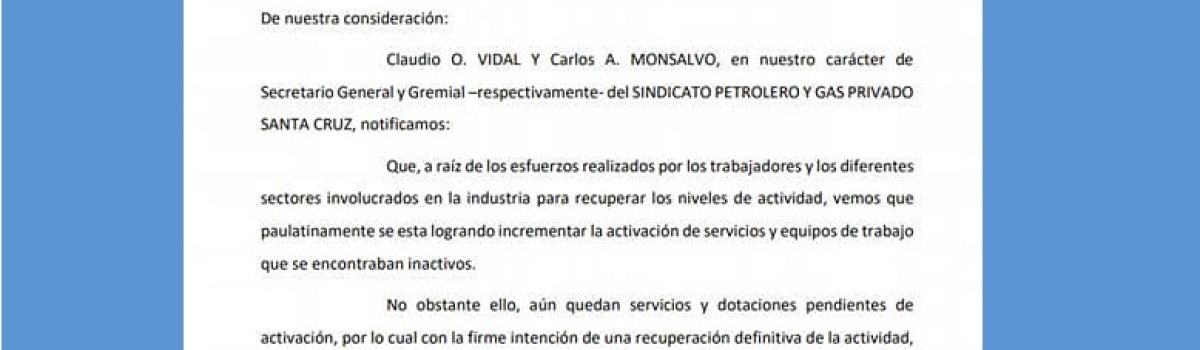petrolero nota notificacion empresa no afiliados