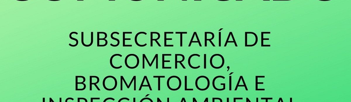 placa Subsecretaría de Comercio Bromatología e Inspección Ambiental