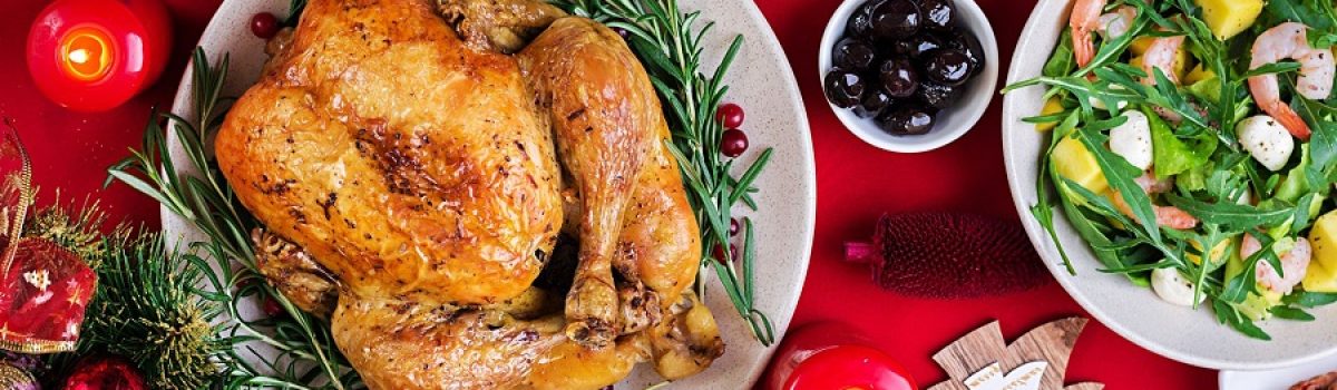 pollo en la mesa