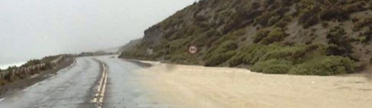 ruta cortada por temporal