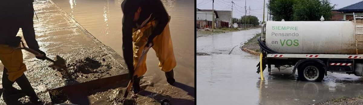trabajo en lluvia laguna inundacion