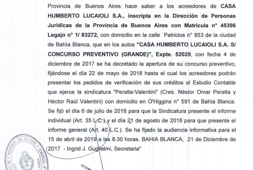 EDICTO JUDICIAL EXPTE 52029 | Periódico Las Heras